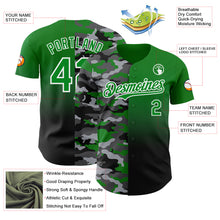Загрузить изображение в средство просмотра галереи, Custom Grass Green Black-White Half Camo Ombre Authentic Baseball Jersey

