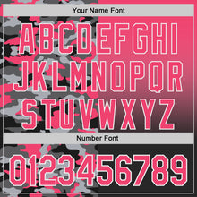 Charger l'image dans la galerie, Custom Neon Pink Black-White Half Camo Ombre Authentic Baseball Jersey

