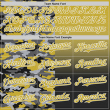 Load image into Gallery viewer, Custom Old Gold Black-White Half Camo Ombre Authentic Baseball Jersey
