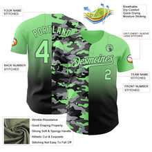 Charger l'image dans la galerie, Custom Pea Green Black-Steel Gray Half Camo Ombre Authentic Baseball Jersey
