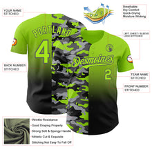 Загрузить изображение в средство просмотра галереи, Custom Neon Green Black-Steel Gray Half Camo Ombre Authentic Baseball Jersey
