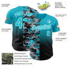 Load image into Gallery viewer, Custom Lakes Blue Black-White Half Camo Ombre Authentic Baseball Jersey
