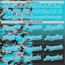 Load image into Gallery viewer, Custom Lakes Blue Black-White Half Camo Ombre Authentic Baseball Jersey

