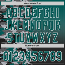 Load image into Gallery viewer, Custom Midnight Green Black-White Half Camo Ombre Authentic Baseball Jersey
