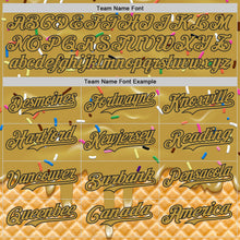 Load image into Gallery viewer, Custom Old Gold-Black Ice Cream Waffle Foodie Dessert Authentic Baseball Jersey
