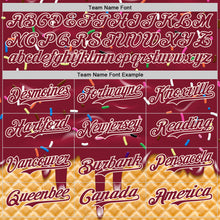 Charger l'image dans la galerie, Custom Crimson-Cream Ice Cream Waffle Foodie Dessert Authentic Baseball Jersey
