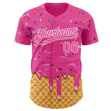 Charger l'image dans la galerie, Custom Pink-White Ice Cream Waffle Foodie Dessert Authentic Baseball Jersey
