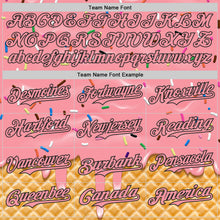 Charger l'image dans la galerie, Custom Medium Pink-Black Ice Cream Waffle Foodie Dessert Authentic Baseball Jersey
