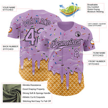 Laden Sie das Bild in den Galerie-Viewer, Custom Light Purple-Black Ice Cream Waffle Foodie Dessert Authentic Baseball Jersey
