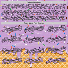 Laden Sie das Bild in den Galerie-Viewer, Custom Light Purple-Black Ice Cream Waffle Foodie Dessert Authentic Baseball Jersey
