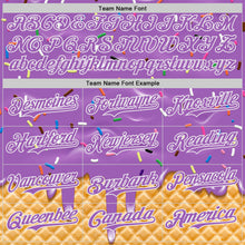 Charger l'image dans la galerie, Custom Medium Purple-White Ice Cream Waffle Foodie Dessert Authentic Baseball Jersey
