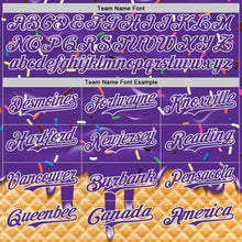 Загрузить изображение в средство просмотра галереи, Custom Purple-White Ice Cream Waffle Foodie Dessert Authentic Baseball Jersey
