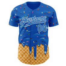 Load image into Gallery viewer, Custom Blue-White Ice Cream Waffle Foodie Dessert Authentic Baseball Jersey

