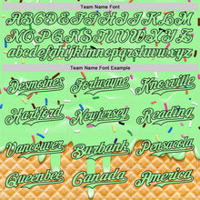 Загрузить изображение в средство просмотра галереи, Custom Pea Green-Black Ice Cream Waffle Foodie Dessert Authentic Baseball Jersey

