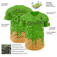 Charger l'image dans la galerie, Custom Aurora Green-Black Ice Cream Waffle Foodie Dessert Authentic Baseball Jersey
