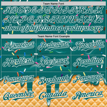 Load image into Gallery viewer, Custom Teal-White Ice Cream Waffle Foodie Dessert Authentic Baseball Jersey
