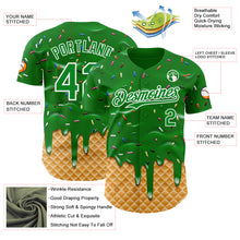 Load image into Gallery viewer, Custom Grass Green-White Ice Cream Waffle Foodie Dessert Authentic Baseball Jersey
