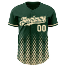 Charger l'image dans la galerie, Custom Green-Cream Geometric Hexagonal Dot Gradient Authentic Baseball Jersey
