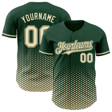 Charger l'image dans la galerie, Custom Green-Cream Geometric Hexagonal Dot Gradient Authentic Baseball Jersey
