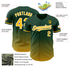 Charger l'image dans la galerie, Custom Green Gold-White Geometric Hexagonal Dot Gradient Authentic Baseball Jersey
