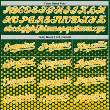 Charger l'image dans la galerie, Custom Green Gold-White Geometric Hexagonal Dot Gradient Authentic Baseball Jersey
