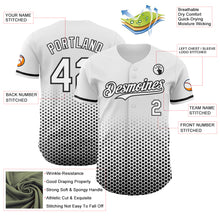 Charger l'image dans la galerie, Custom White-Black Geometric Hexagonal Dot Gradient Authentic Baseball Jersey
