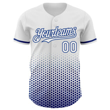 Charger l'image dans la galerie, Custom White-Royal Geometric Hexagonal Dot Gradient Authentic Baseball Jersey
