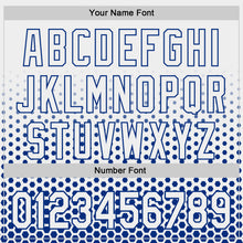 Charger l'image dans la galerie, Custom White-Royal Geometric Hexagonal Dot Gradient Authentic Baseball Jersey
