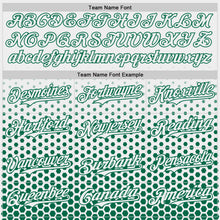 Charger l'image dans la galerie, Custom White-Kelly Green Geometric Hexagonal Dot Gradient Authentic Baseball Jersey
