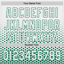 Charger l'image dans la galerie, Custom White-Kelly Green Geometric Hexagonal Dot Gradient Authentic Baseball Jersey
