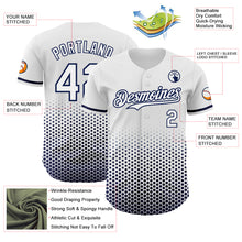 Charger l'image dans la galerie, Custom White-Navy Geometric Hexagonal Dot Gradient Authentic Baseball Jersey

