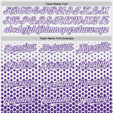 Charger l'image dans la galerie, Custom White-Purple Geometric Hexagonal Dot Gradient Authentic Baseball Jersey

