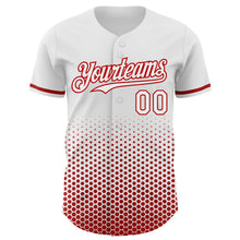 Charger l'image dans la galerie, Custom White-Red Geometric Hexagonal Dot Gradient Authentic Baseball Jersey
