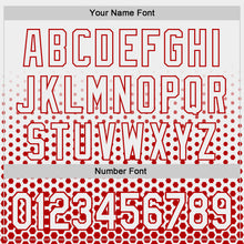 Charger l'image dans la galerie, Custom White-Red Geometric Hexagonal Dot Gradient Authentic Baseball Jersey
