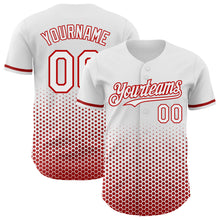 Charger l'image dans la galerie, Custom White-Red Geometric Hexagonal Dot Gradient Authentic Baseball Jersey
