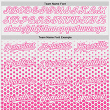 Charger l'image dans la galerie, Custom White-Pink Geometric Hexagonal Dot Gradient Authentic Baseball Jersey
