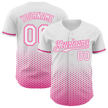 Charger l'image dans la galerie, Custom White-Pink Geometric Hexagonal Dot Gradient Authentic Baseball Jersey
