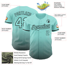 Charger l'image dans la galerie, Custom Ice Blue-Black Geometric Hexagonal Dot Gradient Authentic Baseball Jersey
