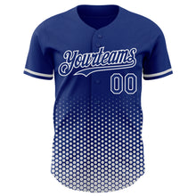 Charger l'image dans la galerie, Custom Royal-White Geometric Hexagonal Dot Gradient Authentic Baseball Jersey
