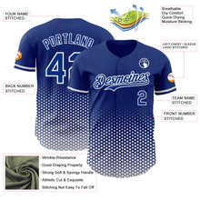 Charger l'image dans la galerie, Custom Royal-White Geometric Hexagonal Dot Gradient Authentic Baseball Jersey
