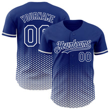 Charger l'image dans la galerie, Custom Royal-White Geometric Hexagonal Dot Gradient Authentic Baseball Jersey
