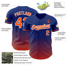 Charger l'image dans la galerie, Custom Royal Orange-White Geometric Hexagonal Dot Gradient Authentic Baseball Jersey
