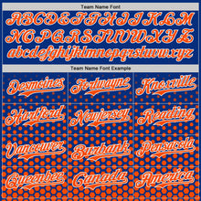Charger l'image dans la galerie, Custom Royal Orange-White Geometric Hexagonal Dot Gradient Authentic Baseball Jersey
