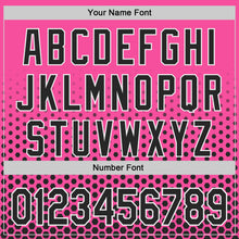 Charger l'image dans la galerie, Custom Pink Black-White Geometric Hexagonal Dot Gradient Authentic Baseball Jersey
