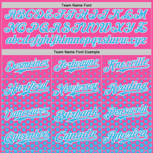 Charger l'image dans la galerie, Custom Pink Sky Blue-White Geometric Hexagonal Dot Gradient Authentic Baseball Jersey
