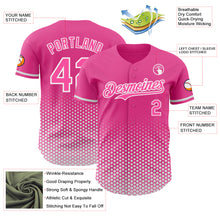 Charger l'image dans la galerie, Custom Pink-White Geometric Hexagonal Dot Gradient Authentic Baseball Jersey
