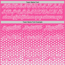 Charger l'image dans la galerie, Custom Pink-White Geometric Hexagonal Dot Gradient Authentic Baseball Jersey
