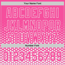 Charger l'image dans la galerie, Custom Pink-White Geometric Hexagonal Dot Gradient Authentic Baseball Jersey
