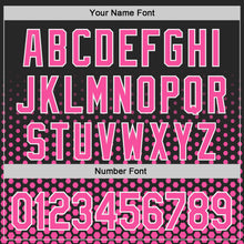 Charger l'image dans la galerie, Custom Black Pink-White Geometric Hexagonal Dot Gradient Authentic Baseball Jersey
