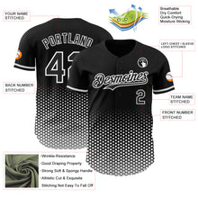 Charger l'image dans la galerie, Custom Black-White Geometric Hexagonal Dot Gradient Authentic Baseball Jersey

